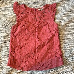 Monteau keyhole back lace blouse tank